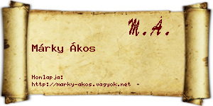 Márky Ákos névjegykártya